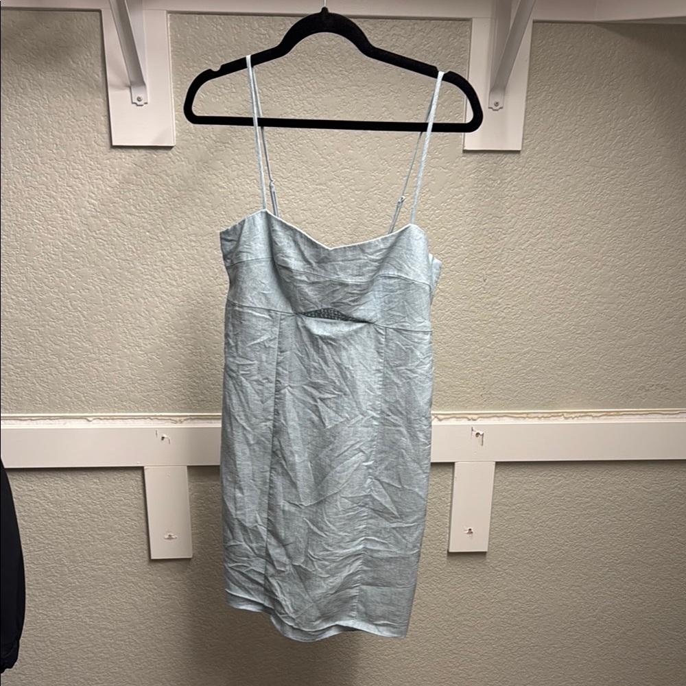 Mango Light Blue Mini Dress